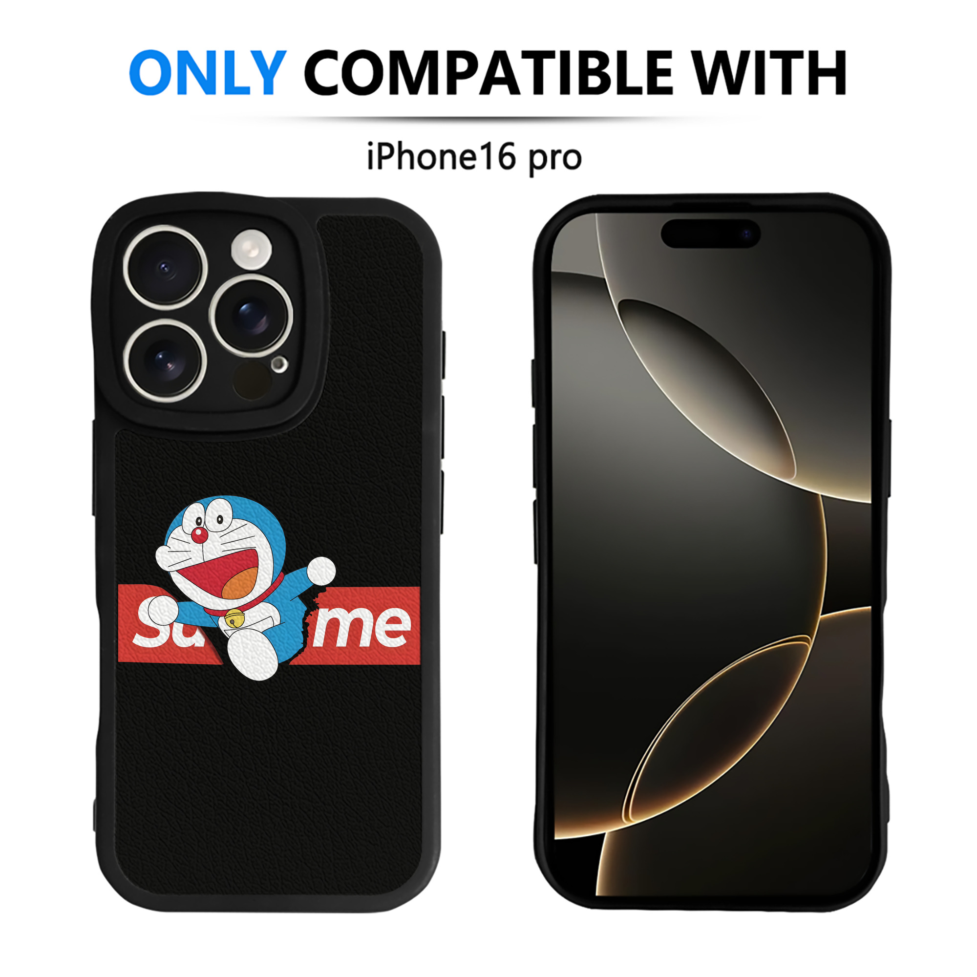 （画像用） ドラえもん Doraemon 【iPhone 16シリーズ対応】シリコンスマホケース（レザー調） 材質：シリコン